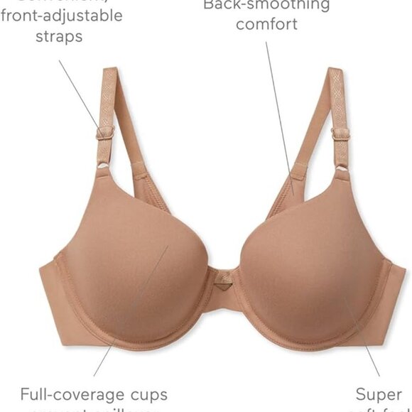 **Warner's** Womens Bra 34B Simply Perfect Underwire Smooth Look Black LACE - Picture 3 of 5